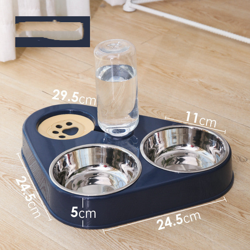 Dog Bowl Double Bowl Automatic Drinking Dog Bowl Pets dealsniper-net Dark blue trumpet