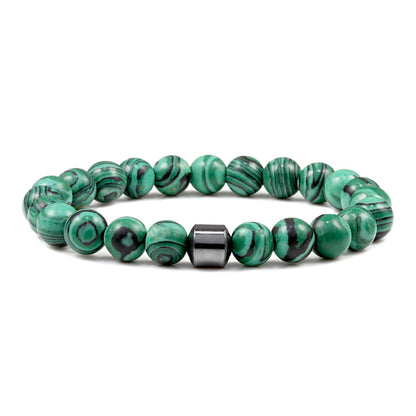 Volcanic Stone Malachite Picasso Pure Beads Beads Jewelry dealsniper-net Green