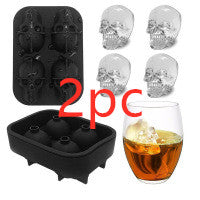 Creative Halloween Personality 3D Silicone Skull Deals DealSniper.net Black2PC