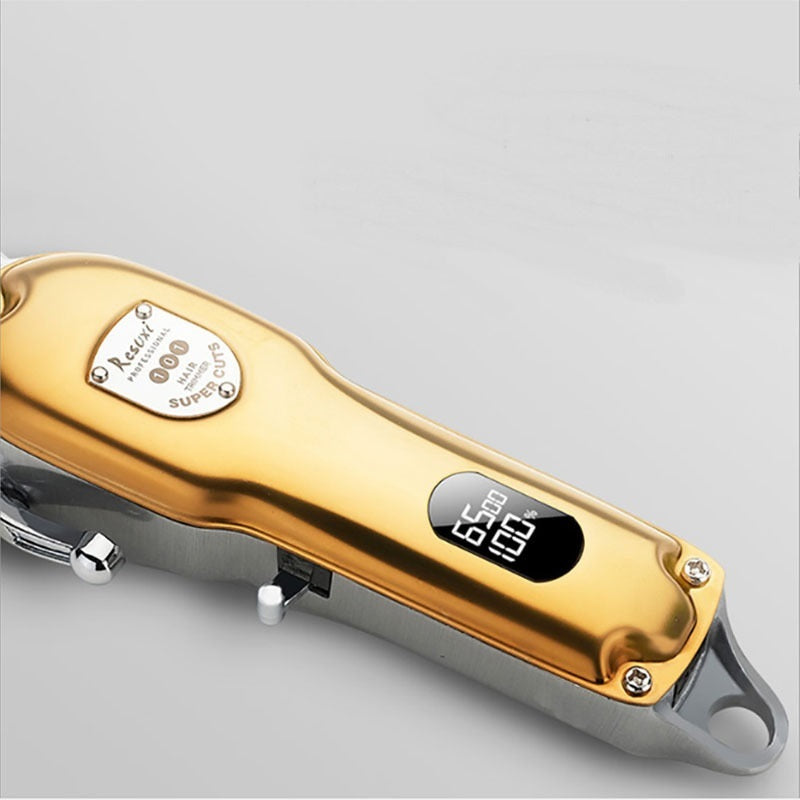 Full Metal LCD Display Electric Hair Clipper Men DealSniper.net Gold USB