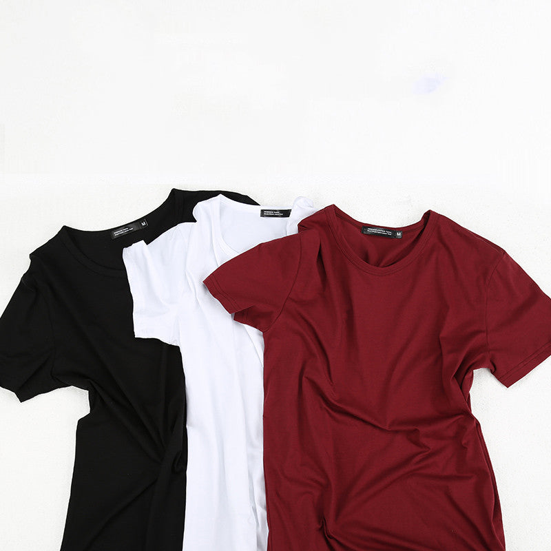 3 Pieces Solid Color Short Sleeved T-Shirt Mens Clothes