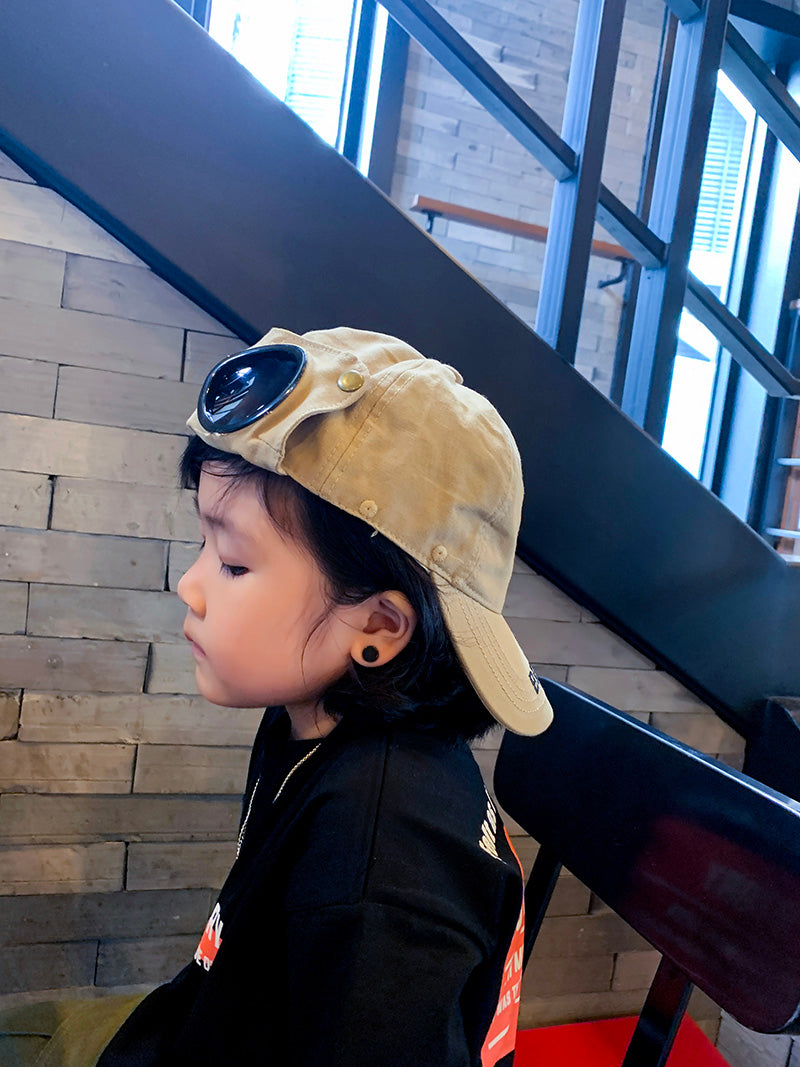 Ins Korean Version Hat The Tide Brand Pilot Sunglasses Kids dealsniper-net Khaki One size