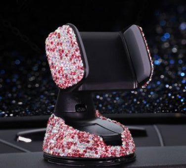 Car Mobile Phone Rack Multifunctional Dual-Use Air Outlet Vehicle Gym From House Pink