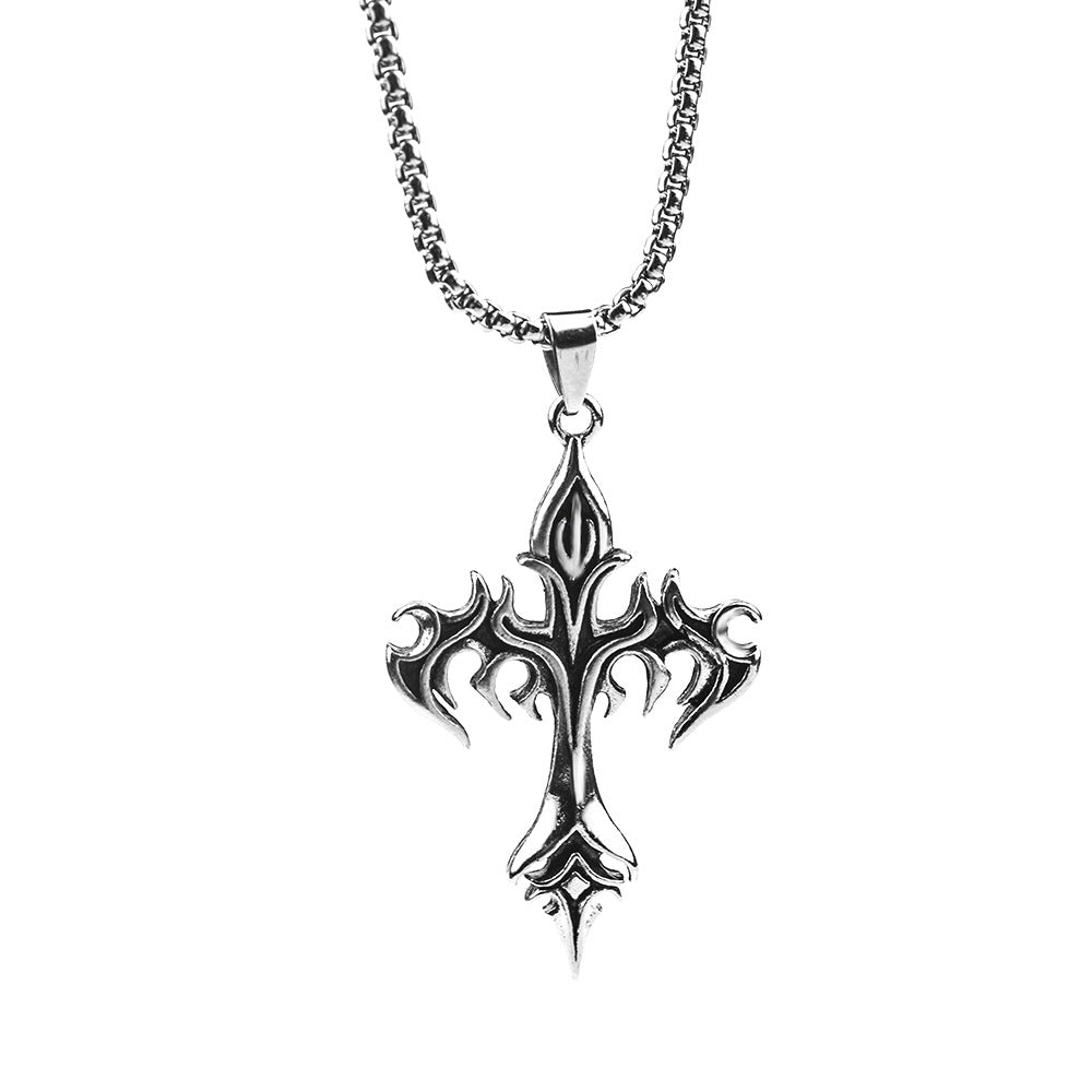 Cross Amulet Stainless Steel Pendant Jewelry dealsniper-net Fire Cross