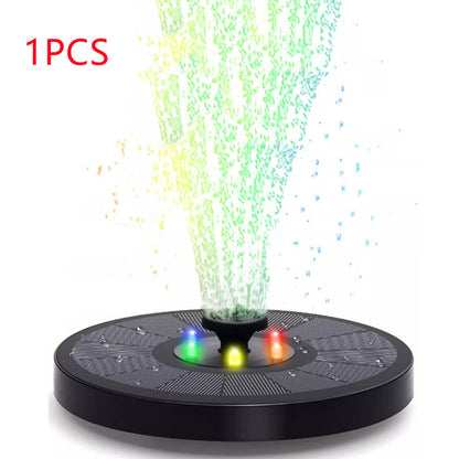 Solar Fountain Pump Fountain Light Round Floating Fountain Outdoor Gym From House Black 1PCS
