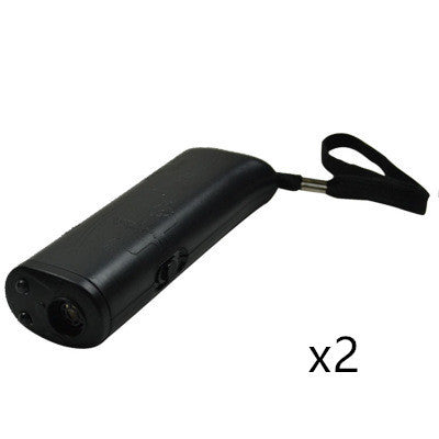 3-in-1 Anti Barking Dog Training Device Ultrasonic Dog Training Repeller LED Flashlight Pets dealsniper-net 2pcs Black