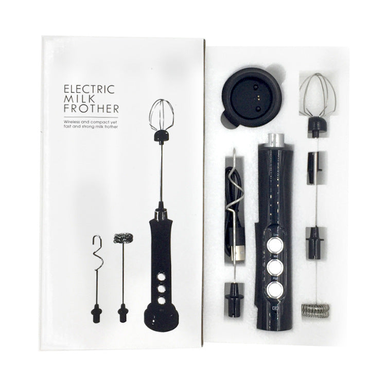 Stainless Steel Mixer Baking Eggbeater Electric Milk Frothing Kitchen DealSniper.net Black