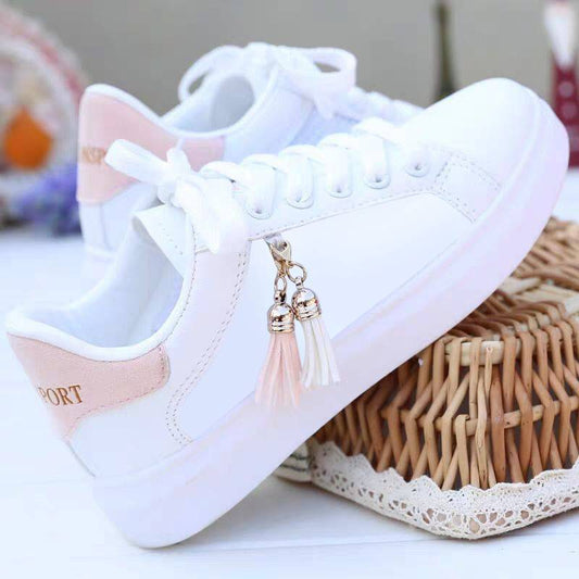 Mesh white shoes ladies fashion breathable shoes students Korean casual shoes sports shoes flat shoes womens shoes Women dealsniper-net Pink 35