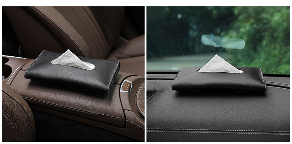 Car Sun Visor Paper Towel Bag Leather