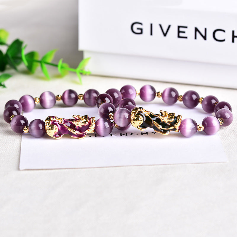Purple PIXIU Bracelet Bring Lucky Brave Jewelry Gym From House