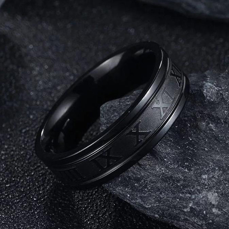 Stainless Steel Ring Personality Men's Fashion Titanium Steel Jewelry Jewelry dealsniper-net Black 10