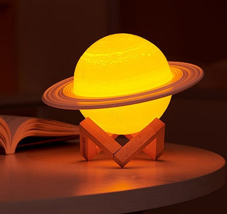 3D Printing Saturn Lamp Rechargeable USB Night Light Room Decoration Home Decor dealsniper-net