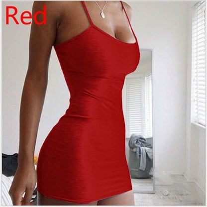 Pure Color Simple Hanging Neck Tight-fitting Hip Skirt Women dealsniper-net