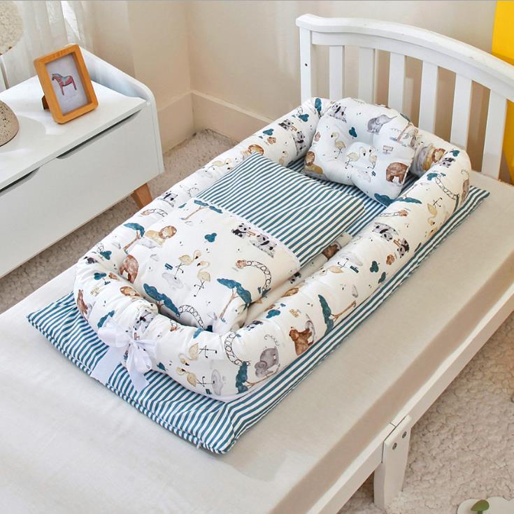 Crib Anti-pressure Newborn Foldable Portable Crib Middle Kids Gym From House A