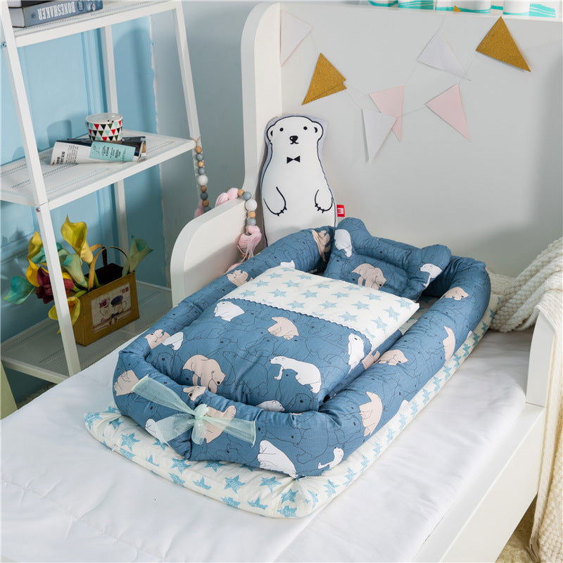 Crib Anti-pressure Newborn Foldable Portable Crib Middle Kids Gym From House D