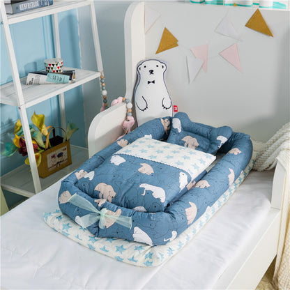 Crib Anti-pressure Newborn Foldable Portable Crib Middle Kids Gym From House D