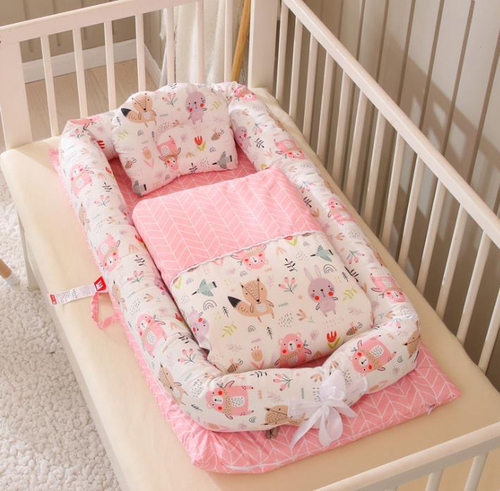 Crib Anti-pressure Newborn Foldable Portable Crib Middle Kids Gym From House T