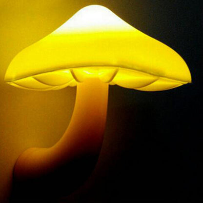 LED Night Light Mushroom Wall Socket Lamp EU US Plug Warm White Home dealsniper-net Mushroom EU Yellow