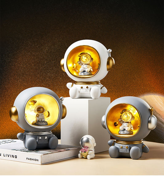 Astronaut Creative Night Light Piggy Bank Resin Decor Cute Gifts