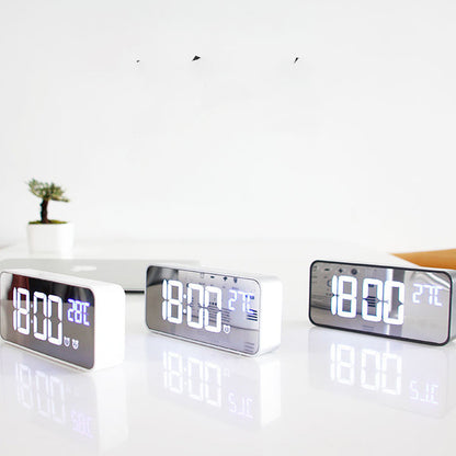 Music LED Digital Alarm Clock Temperature Date Display Desktop Home Decor Gym From House