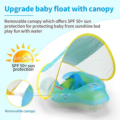 Baby Swimming Float With Canopy Inflatable Infant