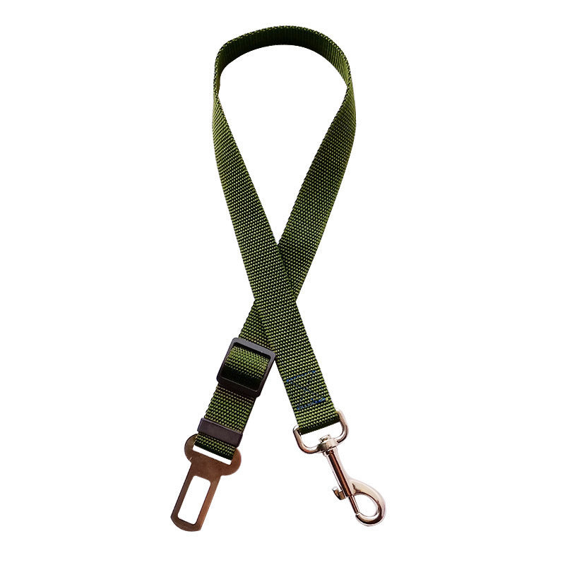 Adjustable Pet Cat Dog Car Seat Belt Pet Seat Vehicle Dog Harness Pets dealsniper-net Army Green