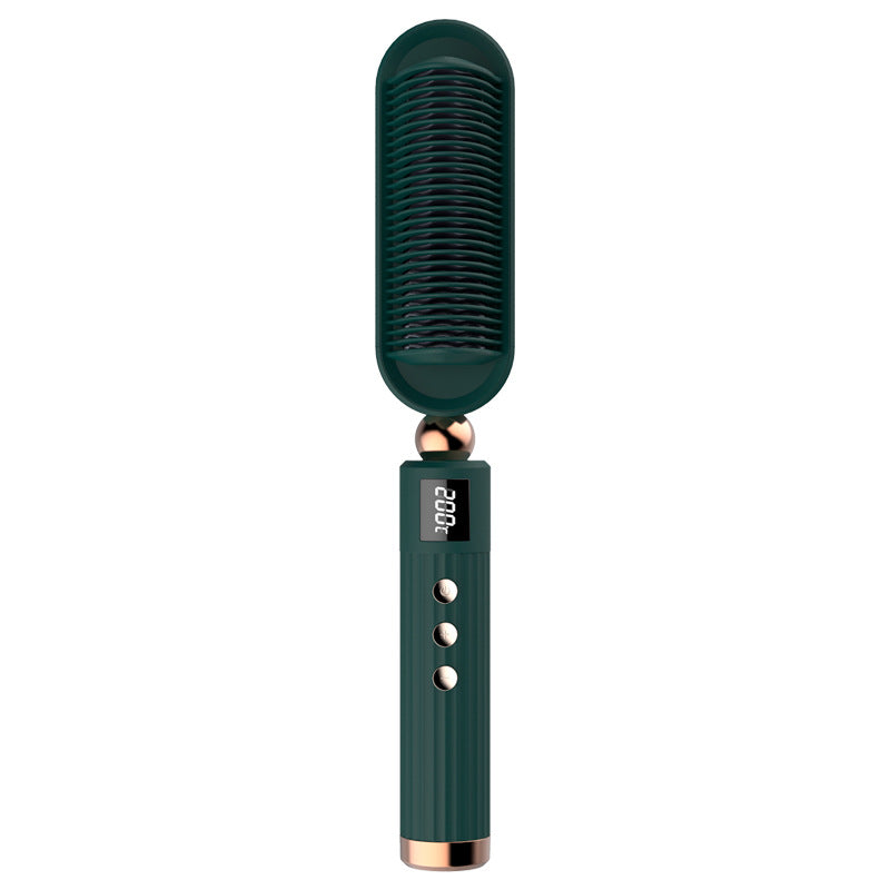 Straightening Comb And Curling Iron Dual-purpose Artifact Curler Beauty dealsniper-net Green US