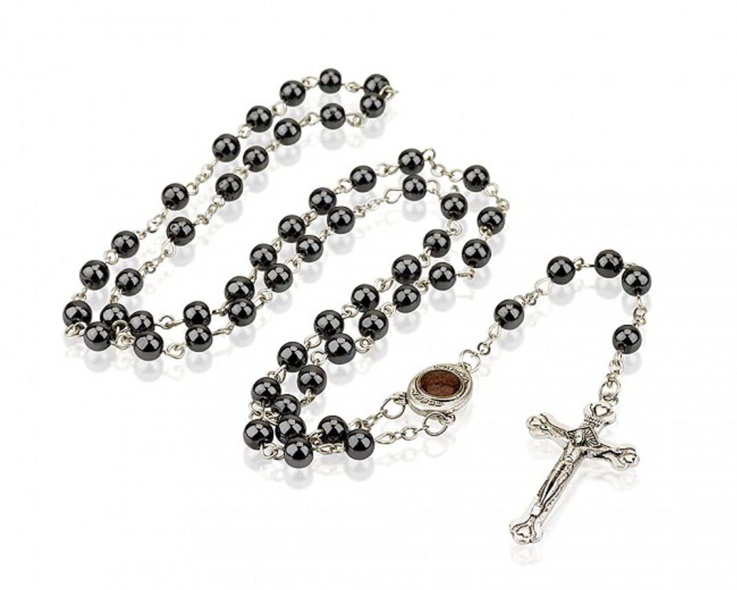 Non-Magnetic Black Gallstone Cross Jewelry dealsniper-net Hematite