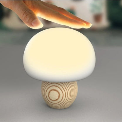 Silicone LED Night Lamp Brightness Adjustable Mushroom Pat House DealSniper.net White