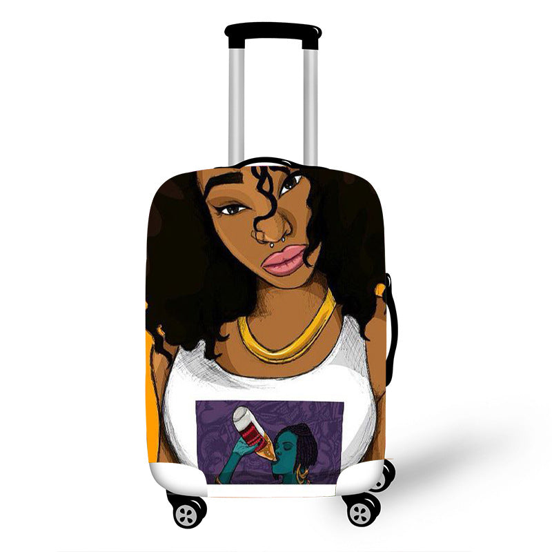 Nopersonality African Art Girl Travel Accessories Luggage Cover Women dealsniper-net D L