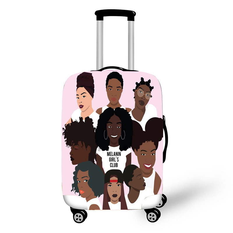 Nopersonality African Art Girl Travel Accessories Luggage Cover Women dealsniper-net B L