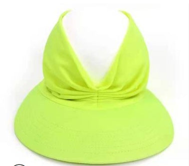 Cross-Border New Anti-Ultraviolet Sun Visor Outdoor Fashion Women Gym From House Yellow Cap circumference 56 65cm