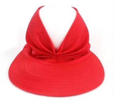 Cross-Border New Anti-Ultraviolet Sun Visor Outdoor Fashion Women Gym From House Red Cap circumference 56 65cm