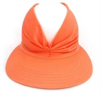 Cross-Border New Anti-Ultraviolet Sun Visor Outdoor Fashion Women Gym From House Orange Cap circumference 56 65cm