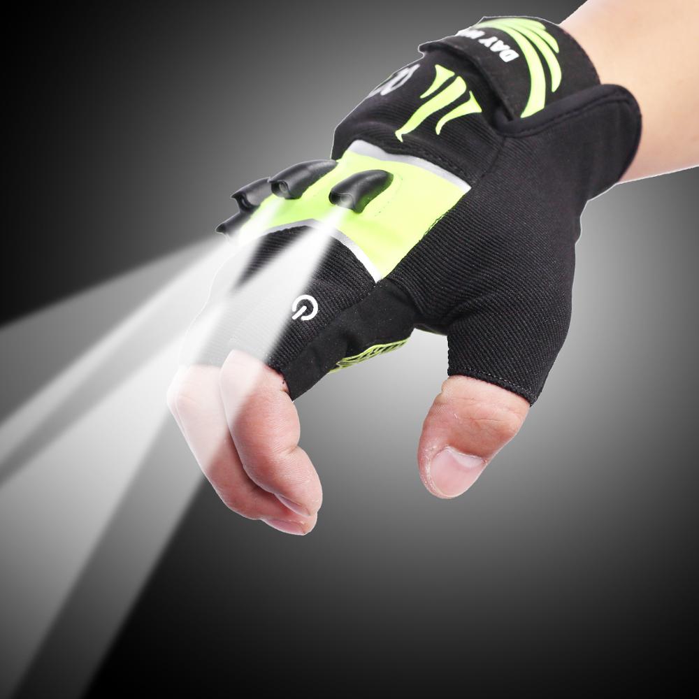 Fingerless Outdoor Sports Bike Lighting Gloves Sports dealsniper-net