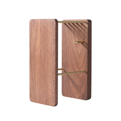Kitchen Knife Rack Wall-Mounted Vertical Dual-Purpose Kitchen Knife Storage Rack Scissors Rack Free Perforated Black Walnut Multi-Function Kitchen DealSniper.net