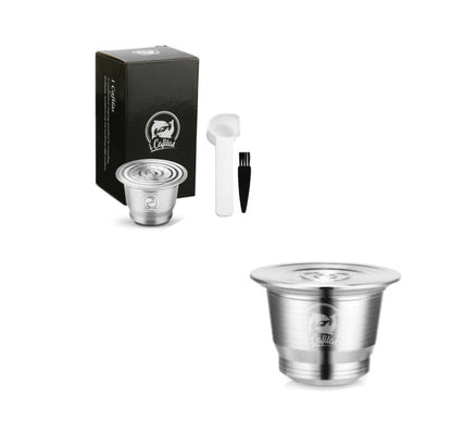 Stainless Steel Reusable Nespresso Refillable Coffee Capsule Pod Filter Kitchen DealSniper.net Round hole capsule 2pc