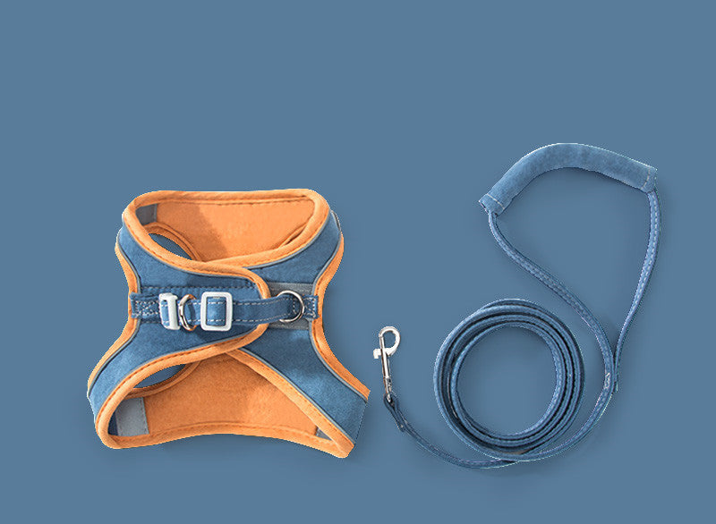 Cat Traction Rope Chest Strap To Prevent Breaking Free Pets Cat Strap Pets Gym From House Orange blue 2XL
