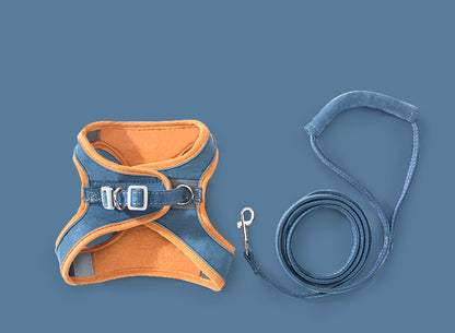 Cat Traction Rope Chest Strap To Prevent Breaking Free Pets Cat Strap Pets Gym From House Orange blue 2XL
