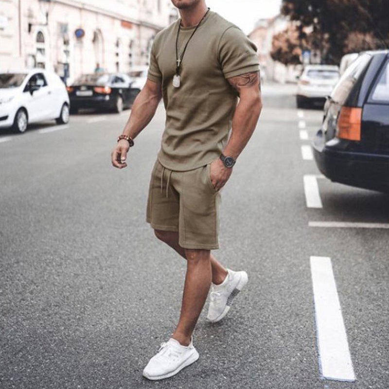 Short Sleeve Shorts Two-Piece Sports And Leisure Men dealsniper-net