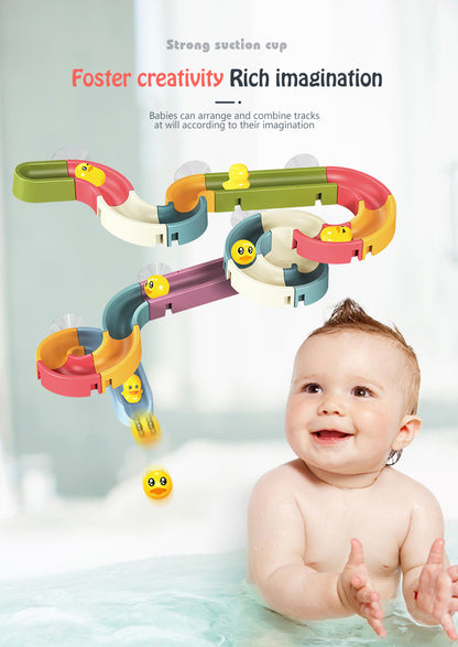 DIY Baby Bath Toys Wall Suction Cup Marble Race Run Kids dealsniper-net