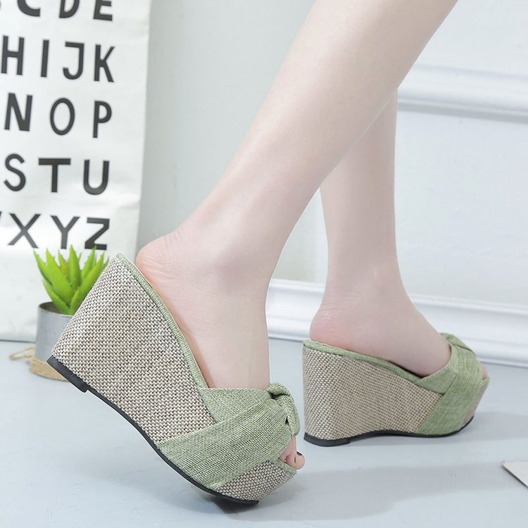 Fashion Slope Heel Fish Mouth Bowknot Casual Women Sandals Women dealsniper-net