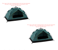 Automatic Tent Spring Type Quick Opening Rainproof Sunscreen Camping Tent Outdoor dealsniper-net Dark Green L Logo 2PC