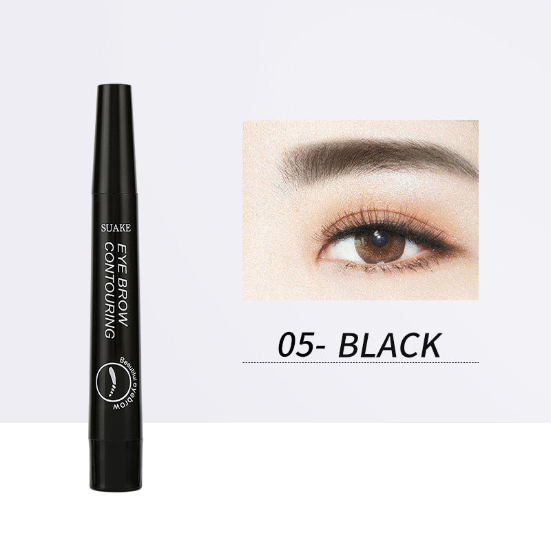 Four-Headed Bifurcated Eyebrow Pencil Lasts Beauty dealsniper-net No. 5 natural black 1PC