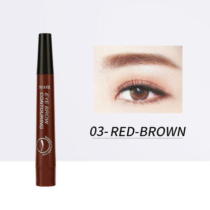 Four-Headed Bifurcated Eyebrow Pencil Lasts Beauty dealsniper-net No. 3 reddish brown 1PC