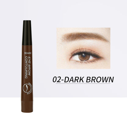 Four-Headed Bifurcated Eyebrow Pencil Lasts Beauty dealsniper-net No. 2 dark brown 1PC