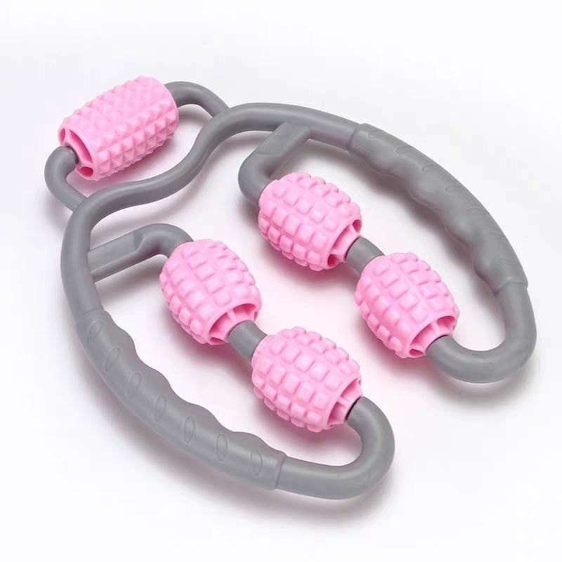 U Shape Trigger Point Massage Roller Full Body Massage Tool Sports DealSniper.net Old pink