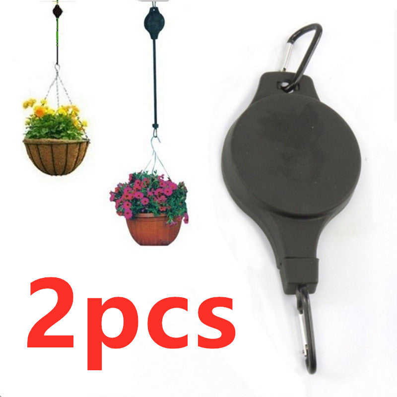 Free Lifting Hanging Basket Bird Cage Hook Home Decor Gym From House Black 2pcs