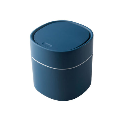 Cute Trash Can With Flip Cover On Office Desk House DealSniper.net Blue A