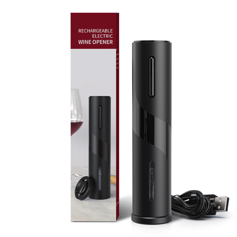 Electronic Bottle Opener Qier Plastic USB Rechargeable Electronic dealsniper-net Black Rechargeable